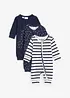 Lot de 3 combinaisons 100% coton, bonprix