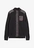 Grobstrickjacke mit Web-Besatz, bonprix