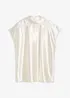 Satin Blusentop mit halbhohem Kragen, bonprix