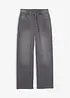 Wide-Leg-Jeans mit Strasssteinen Mid Waist, bonprix