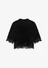Samtshirt mit Spitze, bonprix
