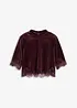 Samtshirt mit Spitze, bonprix