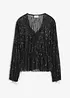 Pailletten-Bluse mit Fransen, bonprix