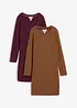 Jerseykleid aus Baumwolle mit Stretch (2er Pack), bonprix