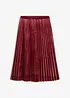 Jupe plissée en velours doux, bonprix