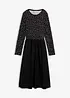 Kleid im Materialmix aus reiner Baumwolle, bonprix