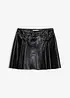 Kurzer Lederimitat-Rock mit Kellerfalten, bonprix