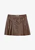 Kurzer Lederimitat-Rock mit Kellerfalten, bonprix