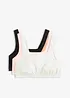 Lot de 3 brassières coton extensible, bonprix