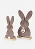 Lot de 2 lapins déco en peluche douce, bonprix
