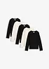Lot de 5 T-shirts manches longues 100% coton, bonprix