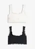 Bustier mit Bio-Baumwolle ​und Spitze (2er Pack), bonprix