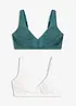Bralette ohne Bügel mit ​Baumwolle (2er Pack), bonprix