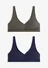 Bralette ohne Bügel mit ​Bio-Baumwolle (2er Pack), bonprix