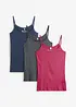 Lot de 3 tops à bretelles spaghetti 100% coton, bonprix