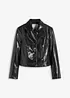 Verkürzte Lederimitat-Jacke mit glossy Krokoprägung, bonprix
