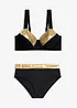 Minimizer-Bikini mit goldfarbenen Einsätzen (2-tlg.Set), bonprix