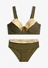 Minimizer-Bikini mit goldfarbenen Einsätzen (2-tlg.Set), bonprix
