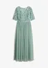 Abendkleid aus zartem Tüll mit Paillettenstickerei, bonprix