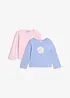 Lot de 2 T-shirts manches longues 100% coton, bonprix