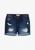 Short en jean taille mi-haute à effets déchirés, bonprix