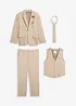 Costume 4 pièces avec gilet sans manches et cravate, regular, bonprix