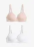 Schalen-BH ohne Bügel  mit Bio-Baumwolle (2er Pack), bonprix