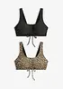 Bustier-Bikinioberteil mit Bindebändern (2er Pack), bonprix