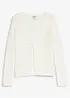 Ajour-Strickjacke aus reiner Baumwolle, bonprix