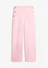 Pantalon large à pinces et boutons décoratifs, bonprix