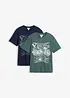 Lot de 2 T-shirts 100% coton, bonprix