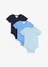 Lot de 3 bodys manches courtes 100% coton, bonprix