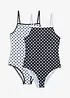 Lot de 2 maillots 1 pièce, bonprix