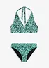 Neckholder-Bikini mit hohem Beinausschnitt schnell trocknend (2-tlg.Set), bonprix