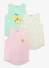 Lot de 3 tops 100% coton, bonprix