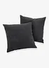 Lot de 2 housses de coussin aspect lin, bonprix