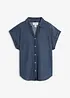 Blouse manches courtes en jean avec lin, bonprix