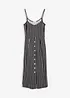 Sommerliches Jerseykleid mit Knopfleiste und Streifen, bonprix