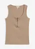 Top côtelé à encolure zippée, bonprix