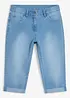 Capri Jeans Mid Waist mit verstellbarem Bund, bonprix
