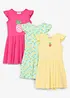 Jerseykleid aus reiner Bio-Baumwolle (3er Pack), bonprix