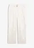 Pantalon large et raccourci en twill, taille haute, bonprix