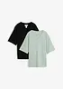 Lot de 2 T-shirts amples en fil flammé 100% coton, bonprix