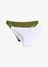 Lot de 2 slips mini à dentelle douce, bonprix