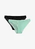 Lot de 2 slips mini à dentelle douce, bonprix