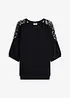 T-shirt oversize en viscose et dentelle, bonprix