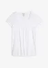 T-shirt coton et dentelle, manches courtes, bonprix