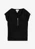 T-shirt avec zip, manches courtes, bonprix