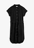 Hemdblusenkleid mit Leinenanteil und Bindegürtel, bonprix