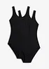 Lot de 2 maillots 1 pièce, bonprix